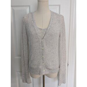 Abercrombie Fitch Merino Wool Blend Cardigan Tank Set Sz M Y2K Preppy Deep V